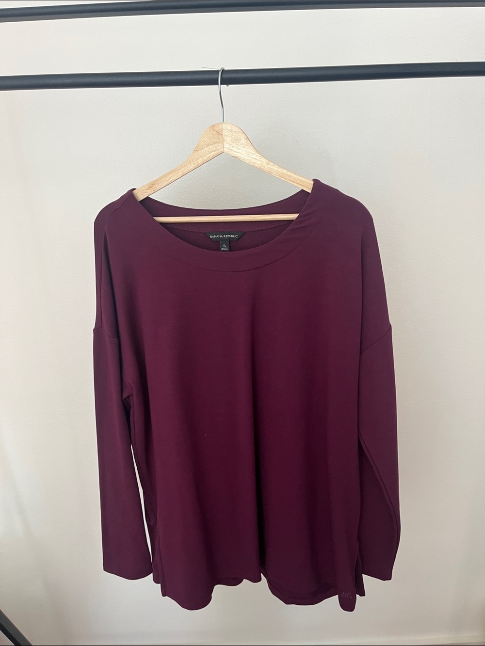 Banana Republic Wine-Colored Relaxed Long-Sleeve Top - Picture 1 of 5